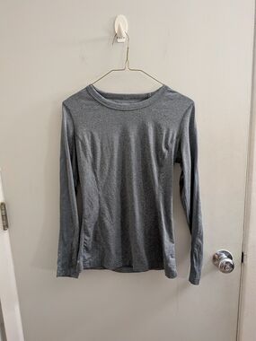 Danskin Now Active Crewneck Top Charcoal Gray XS 0/2 Dance Pilates Yoga Running